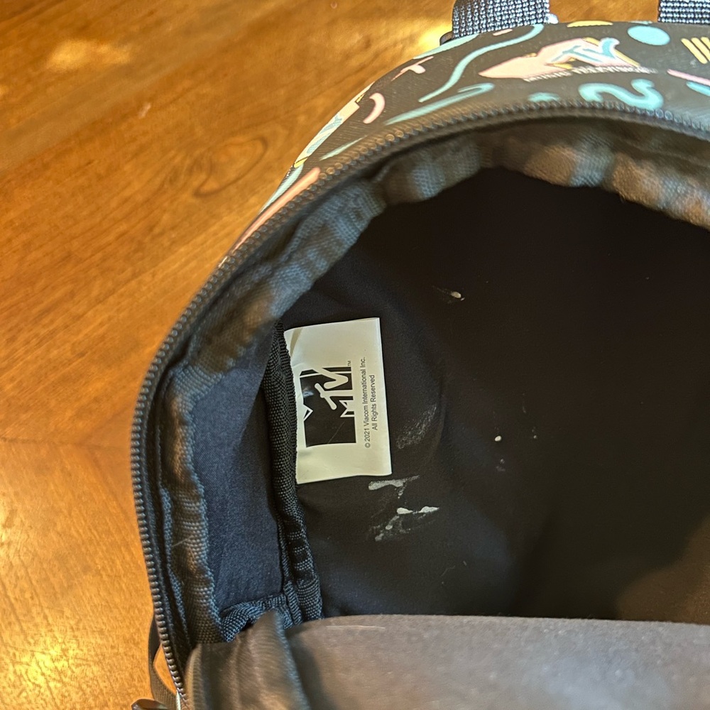 MTV Mini Backpack with Fun Black and Multi Colored Accents - Picture 4 of 6